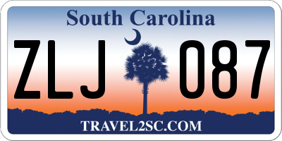 SC license plate ZLJ087