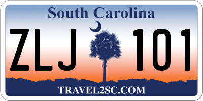 SC license plate ZLJ101