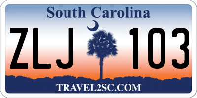 SC license plate ZLJ103