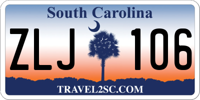 SC license plate ZLJ106