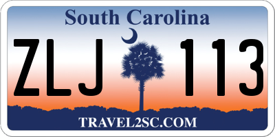 SC license plate ZLJ113
