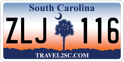 SC license plate ZLJ116