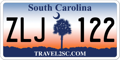 SC license plate ZLJ122