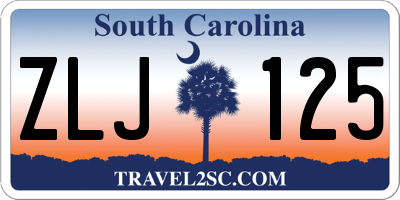 SC license plate ZLJ125