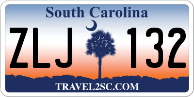SC license plate ZLJ132