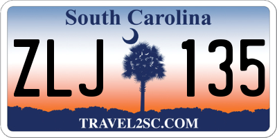 SC license plate ZLJ135