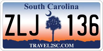 SC license plate ZLJ136