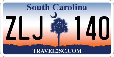 SC license plate ZLJ140