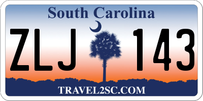 SC license plate ZLJ143
