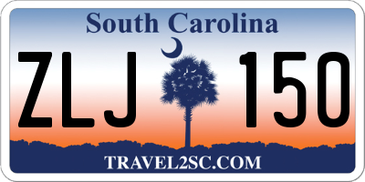SC license plate ZLJ150