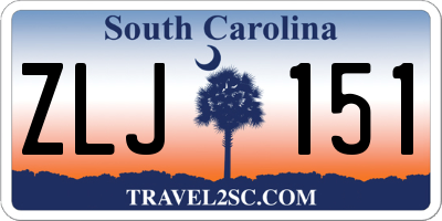 SC license plate ZLJ151