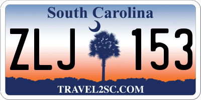 SC license plate ZLJ153