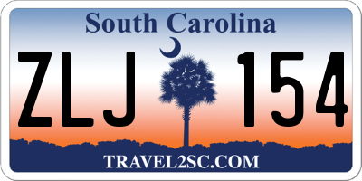 SC license plate ZLJ154
