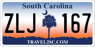 SC license plate ZLJ167