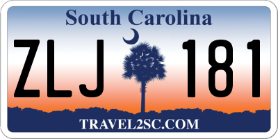 SC license plate ZLJ181