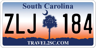 SC license plate ZLJ184