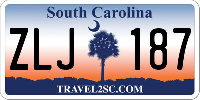 SC license plate ZLJ187