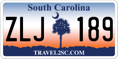 SC license plate ZLJ189