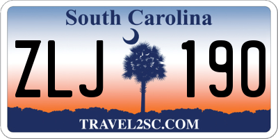 SC license plate ZLJ190