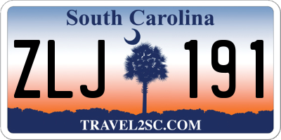 SC license plate ZLJ191