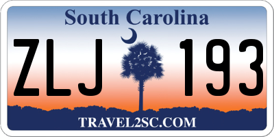 SC license plate ZLJ193