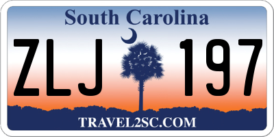SC license plate ZLJ197