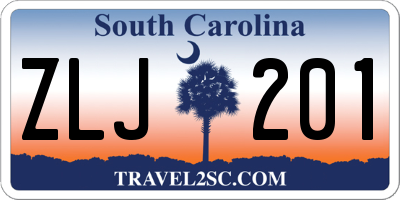 SC license plate ZLJ201