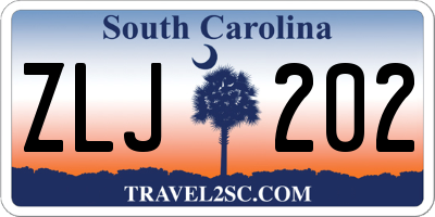 SC license plate ZLJ202