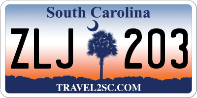 SC license plate ZLJ203