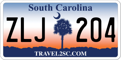 SC license plate ZLJ204