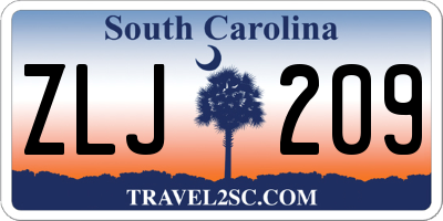 SC license plate ZLJ209