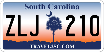 SC license plate ZLJ210
