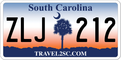SC license plate ZLJ212