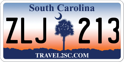 SC license plate ZLJ213