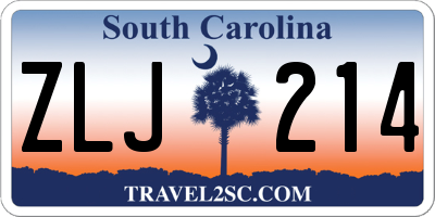 SC license plate ZLJ214