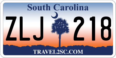 SC license plate ZLJ218