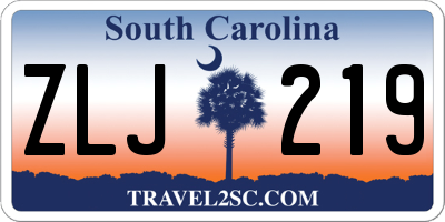 SC license plate ZLJ219