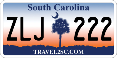 SC license plate ZLJ222