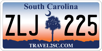 SC license plate ZLJ225