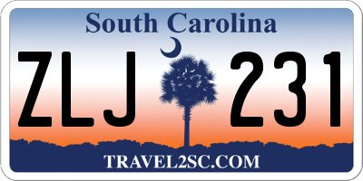 SC license plate ZLJ231