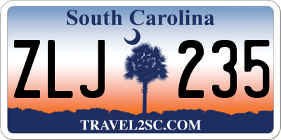 SC license plate ZLJ235