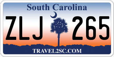 SC license plate ZLJ265