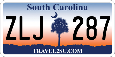 SC license plate ZLJ287