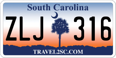 SC license plate ZLJ316