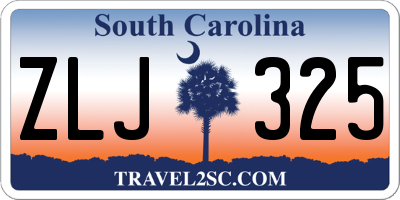 SC license plate ZLJ325