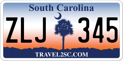 SC license plate ZLJ345