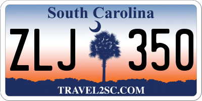 SC license plate ZLJ350