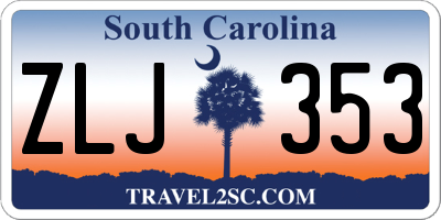 SC license plate ZLJ353