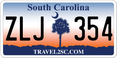 SC license plate ZLJ354