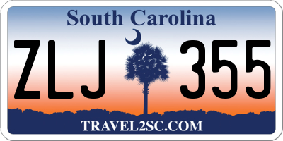 SC license plate ZLJ355